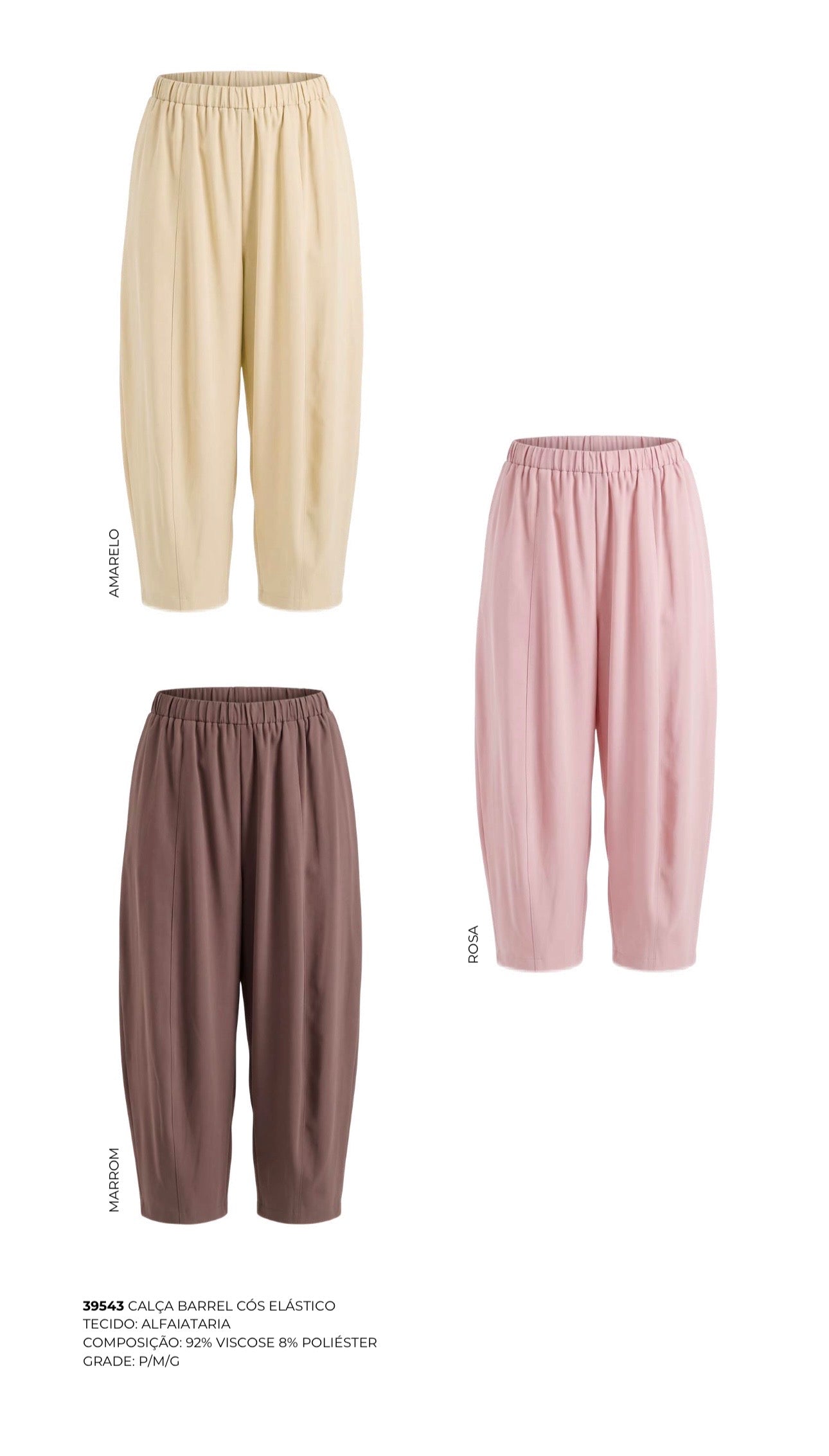 CALÇA BARREL CÓS ELÁSTICO