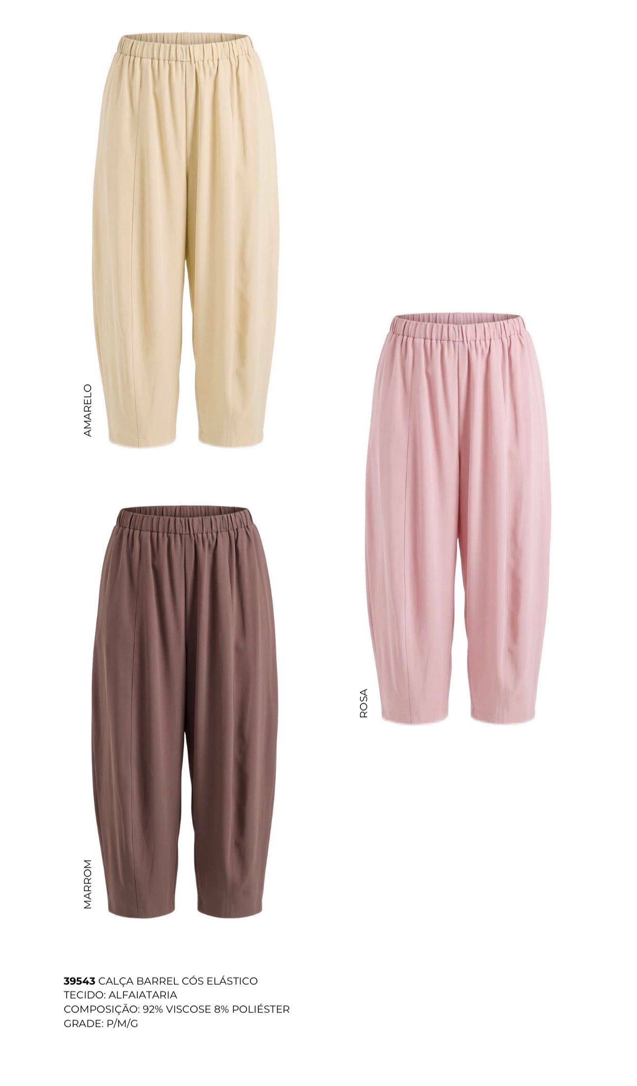 CALÇA BARREL CÓS ELÁSTICO