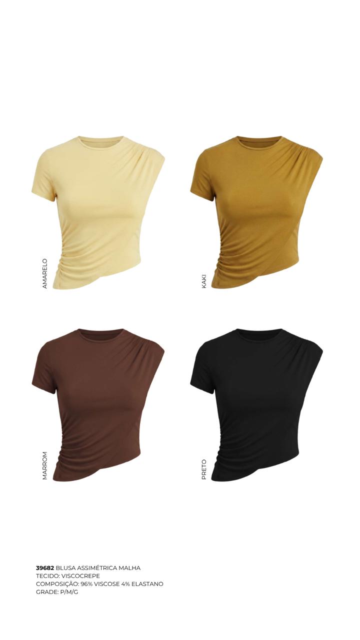 BLUSA ASSIMÉTRICA MALHA