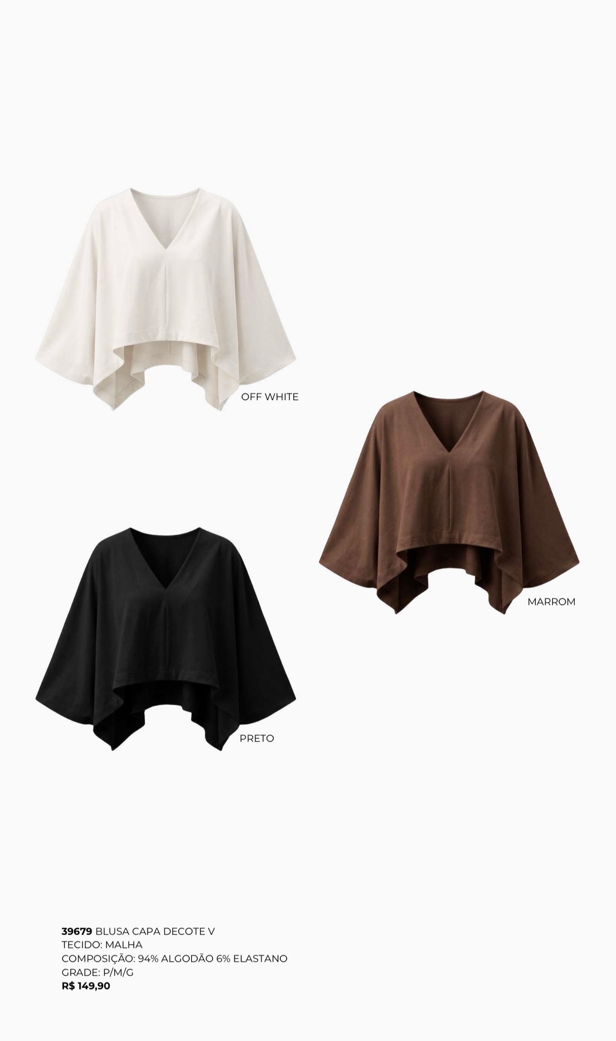 BLUSA CAPA DECOTE V