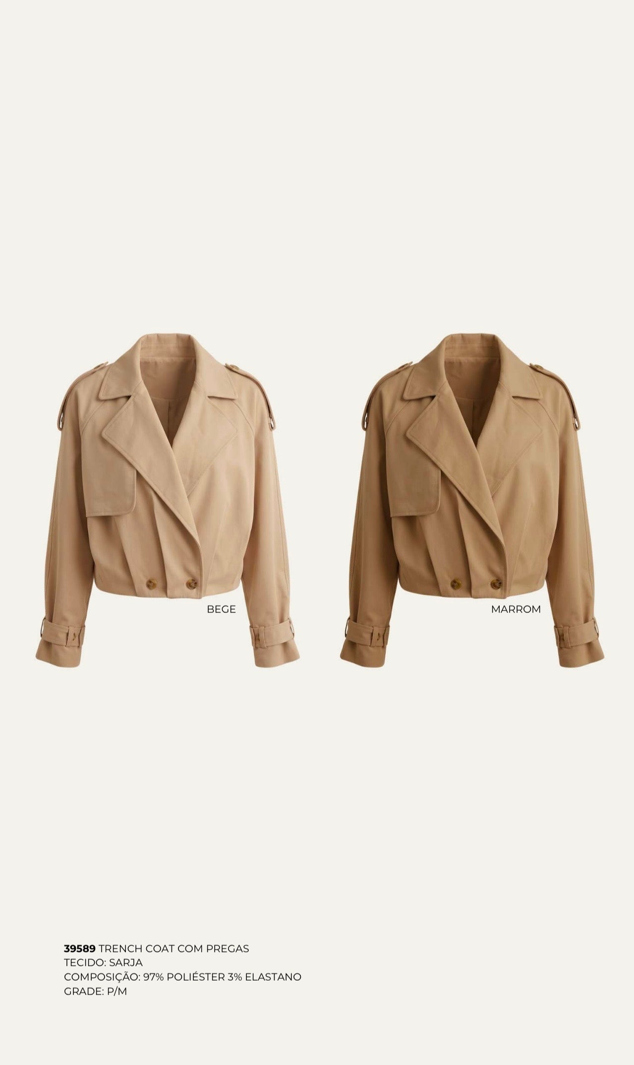 TRENCH COAT COM PREGAS