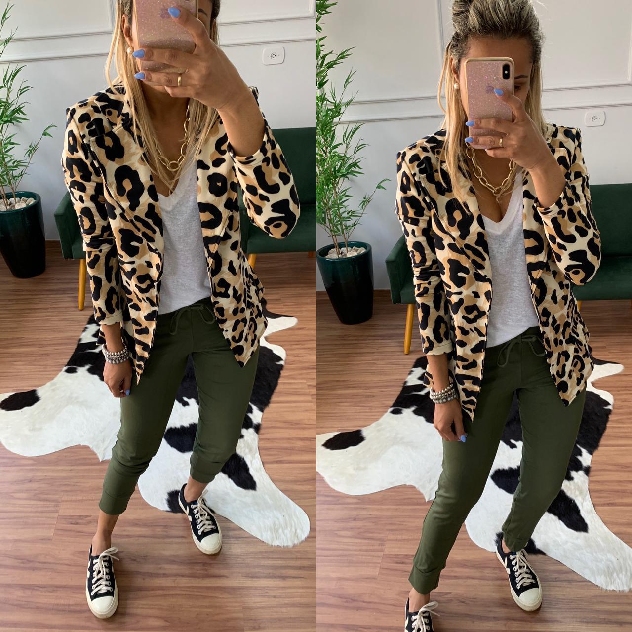 BLAZER MOLETINHO ANIMAL PRINT
