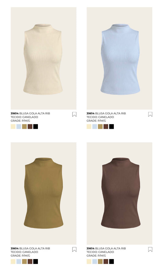 BLUSA GOLA ALTA RIB