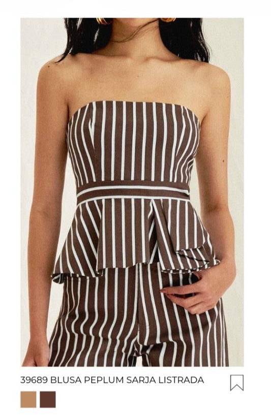 BLUSA PEPLUM SARJA LISTRADA