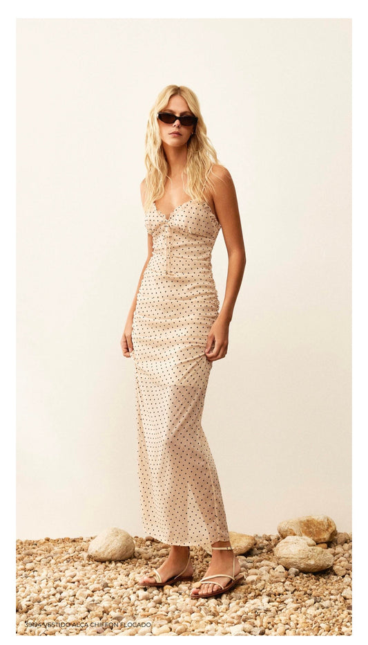 VESTIDO ALÇA CHIFFON FLOCADO