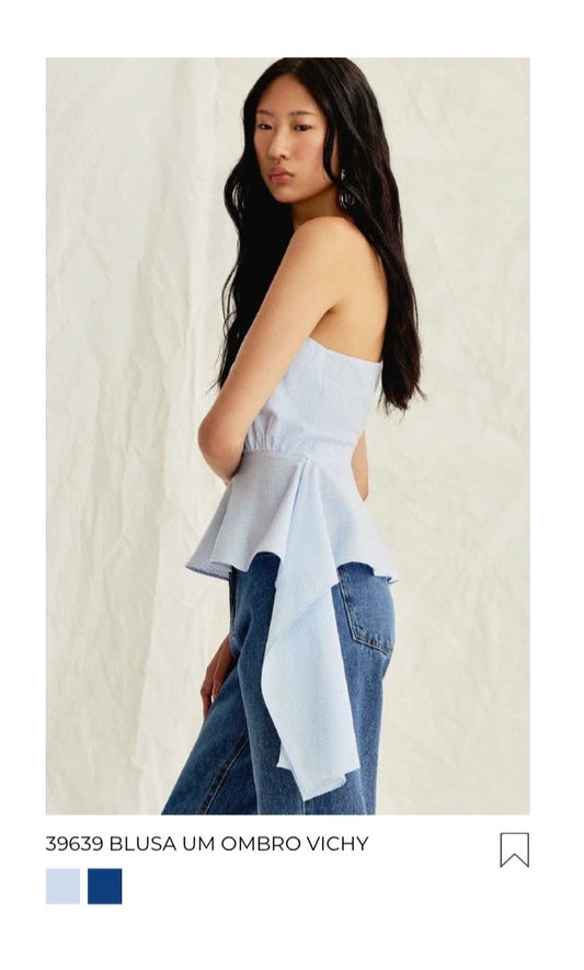 BLUSA UM OMBRO VICHY