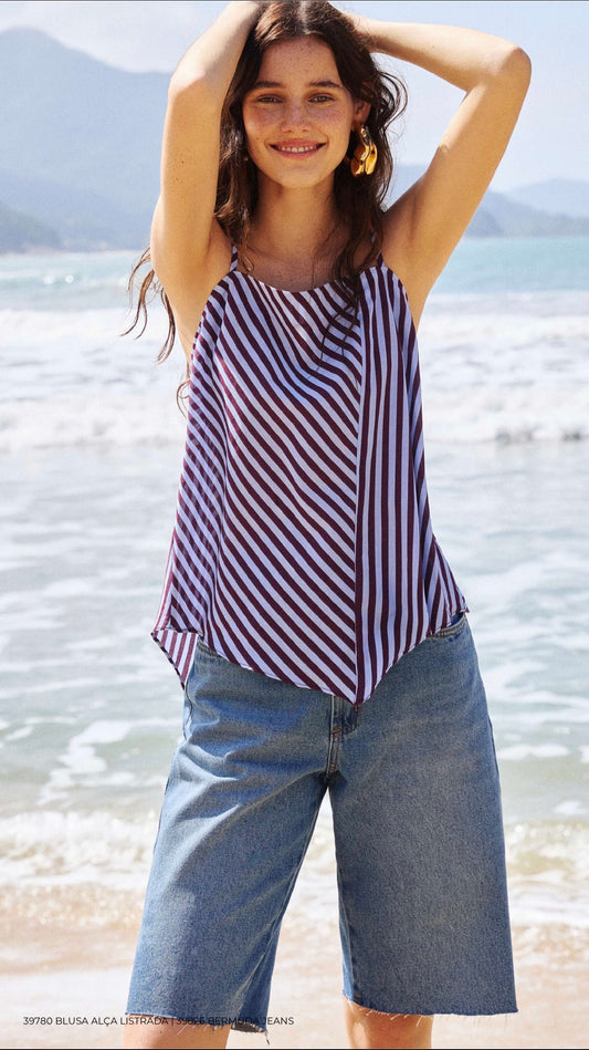 BLUSA ALÇA LISTRADA