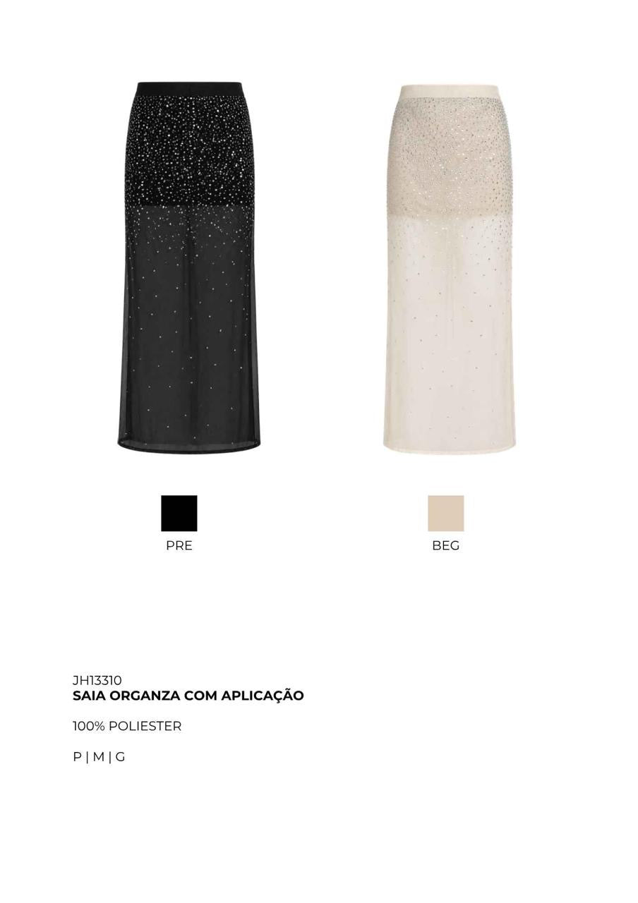 SAIA ORGANZA COM APLICAÇÃO