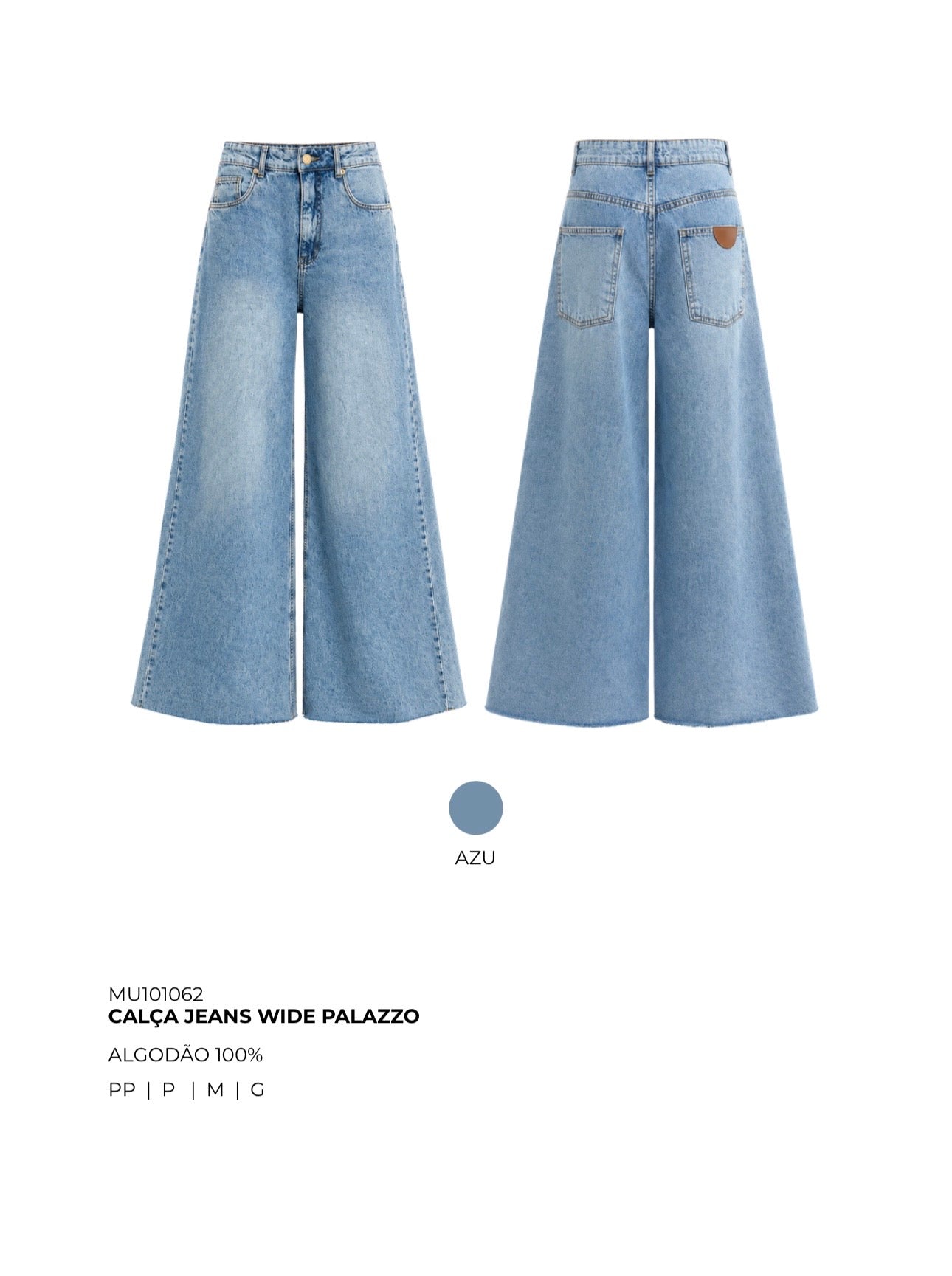 CALÇA JEANS WIDE PALAZZO