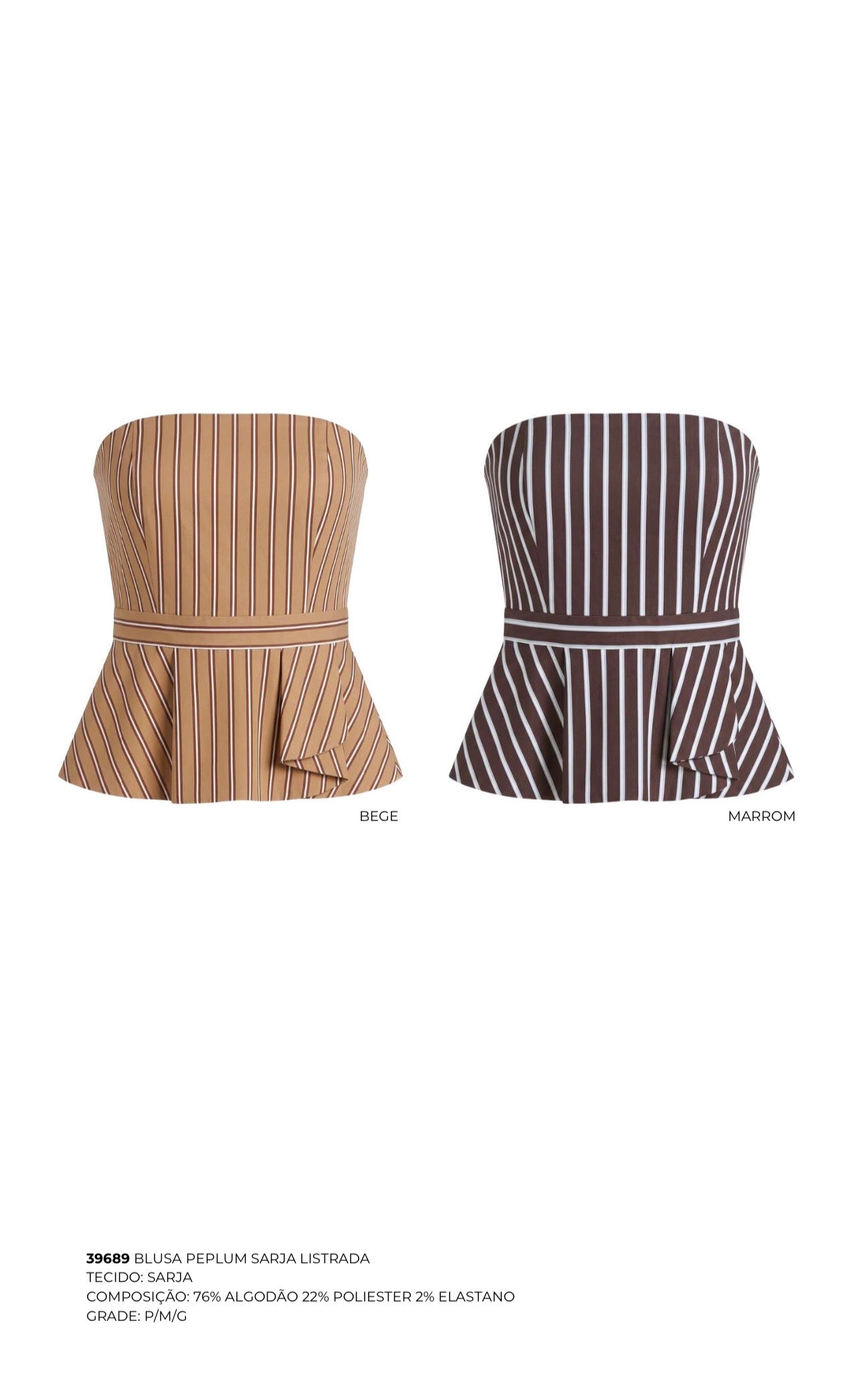 BLUSA PEPLUM SARJA LISTRADA