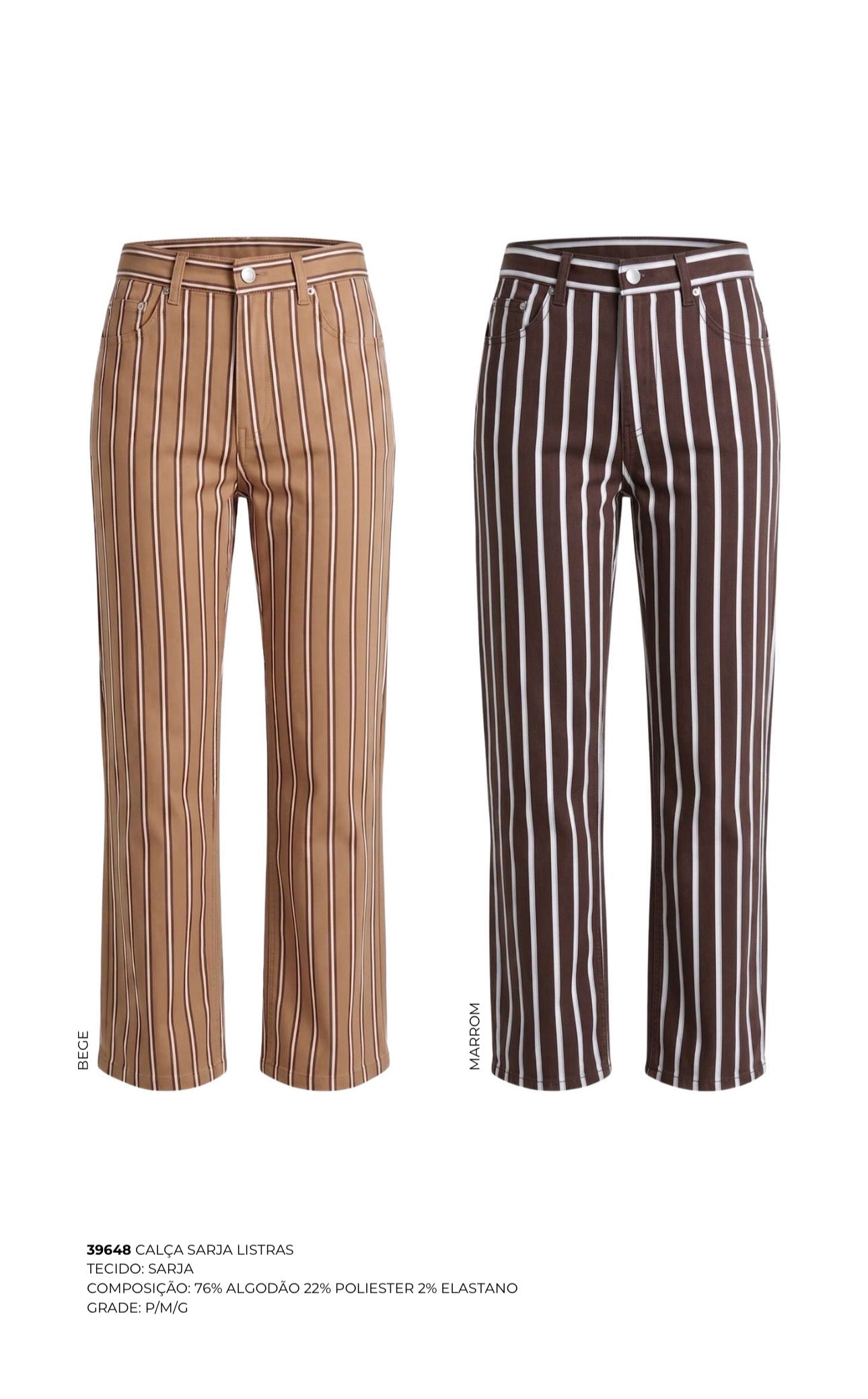 CALÇA SARJA LISTRAS