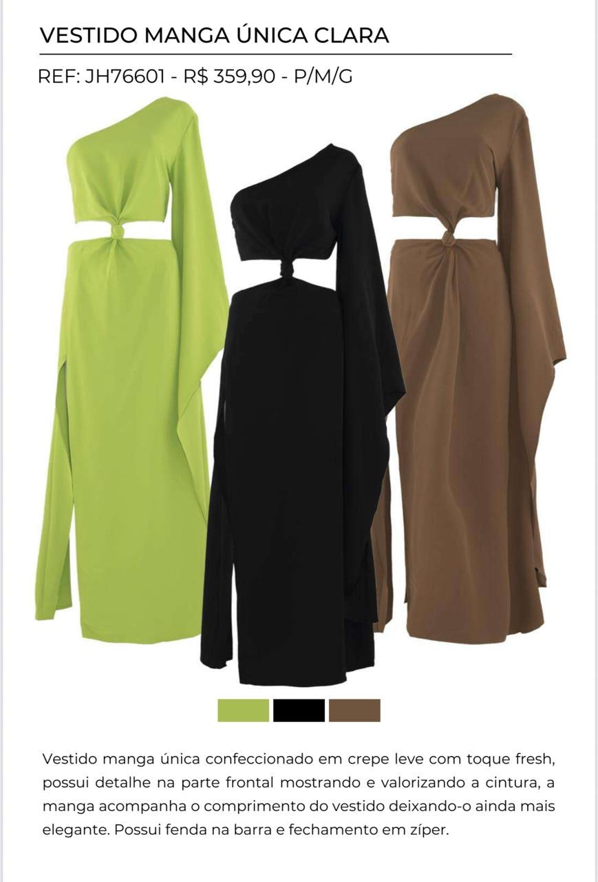 VESTIDO MANGA ÚNICA CLARA