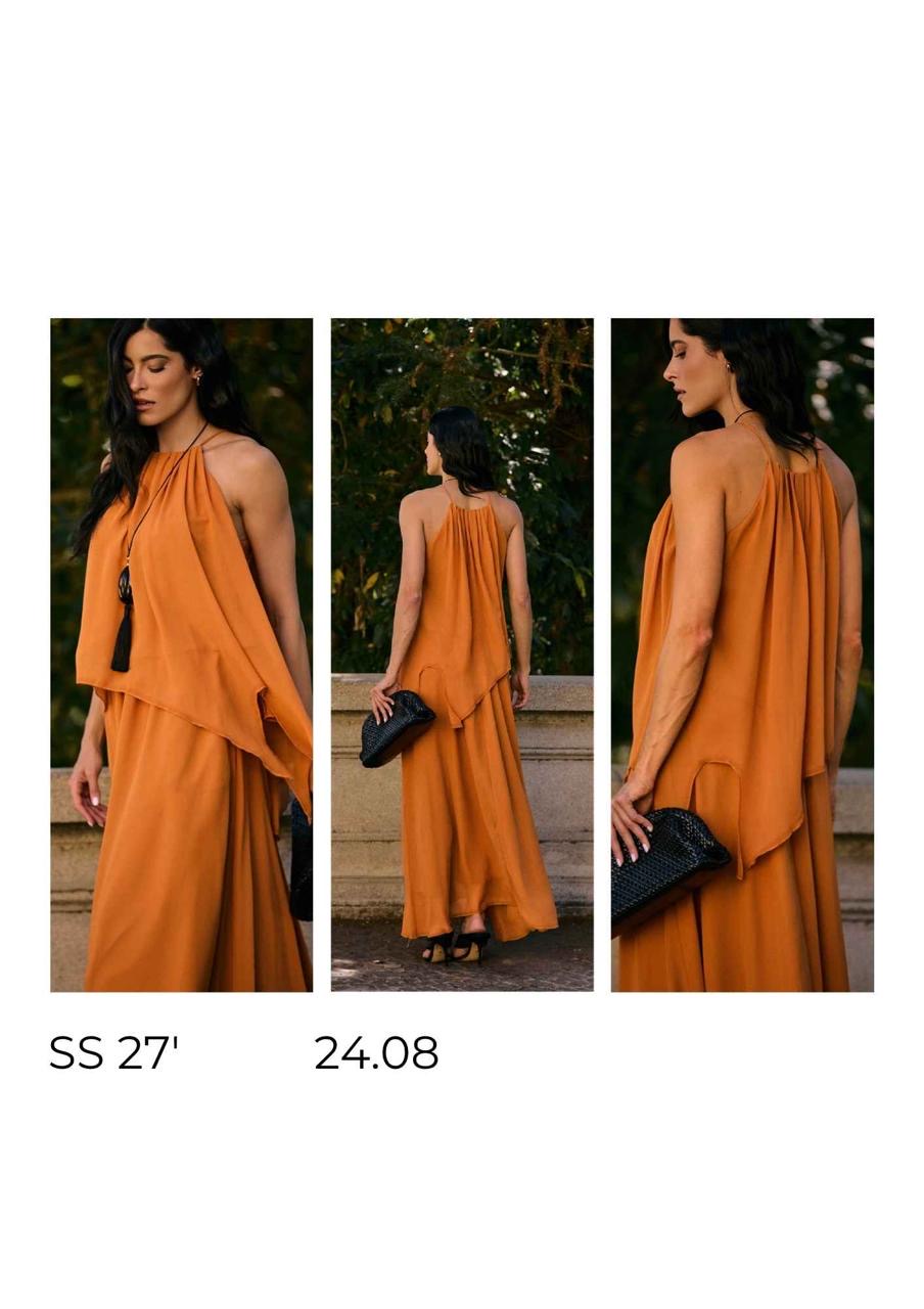 CONJUNTO BATA E SAIA LONGA CHIFFON