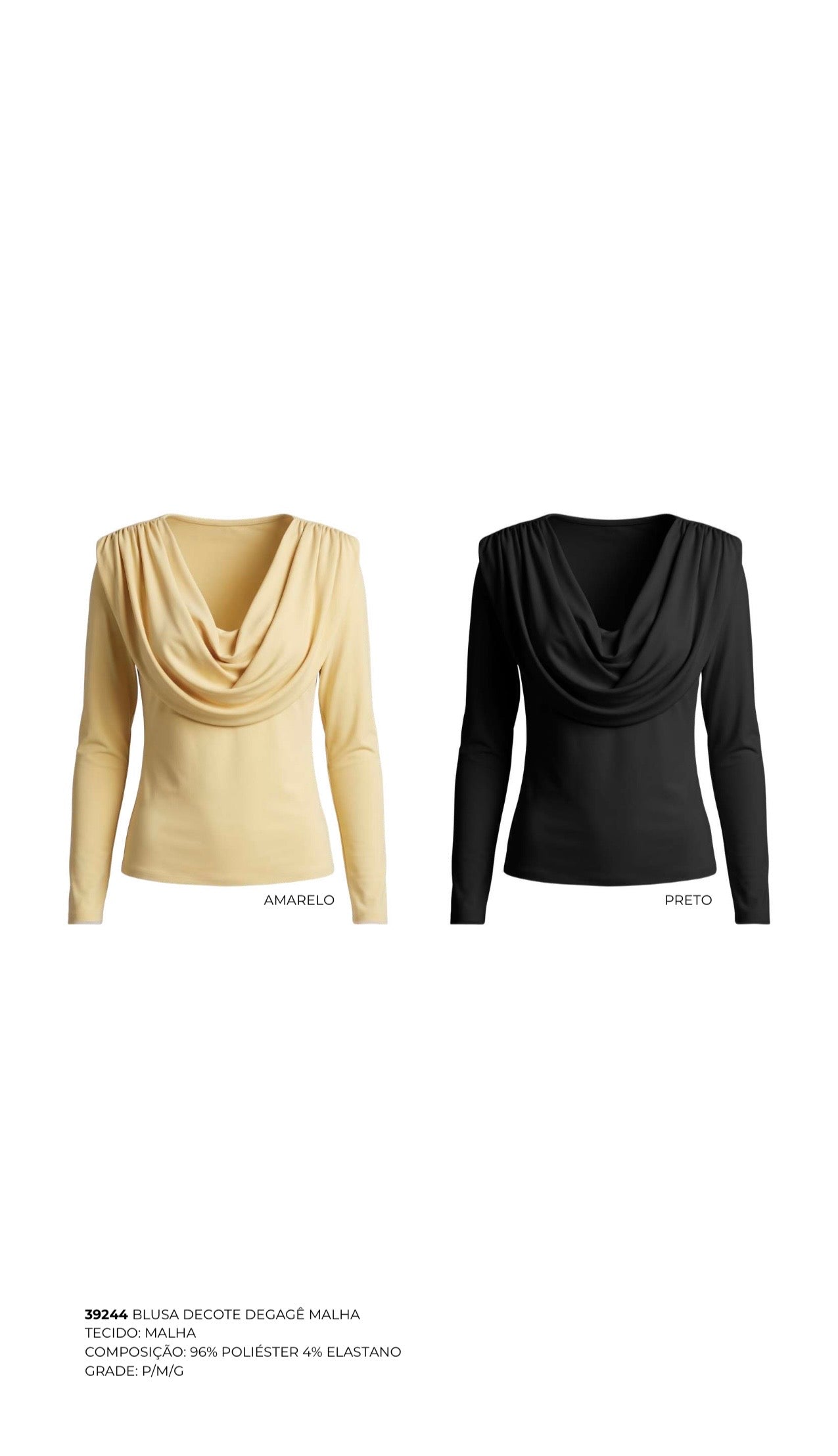 BLUSA DECOTE DEGAGÊ MALHA