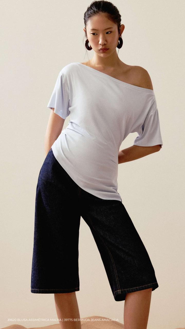 BLUSA ASSIMÉTRICA MALHA