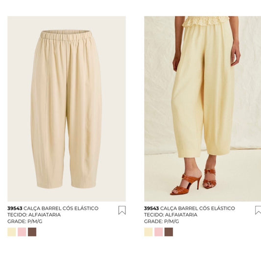 CALÇA BARREL CÓS ELÁSTICO