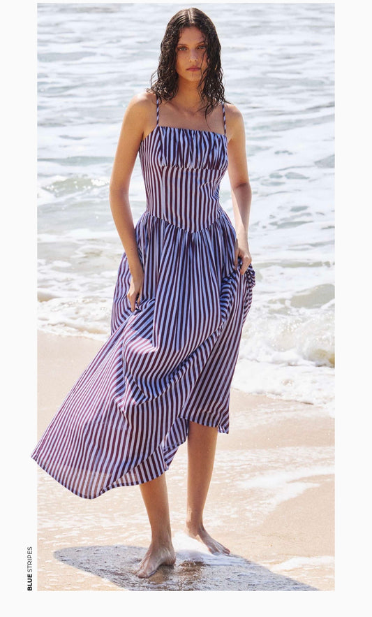 VESTIDO ALÇA LISTRADO
