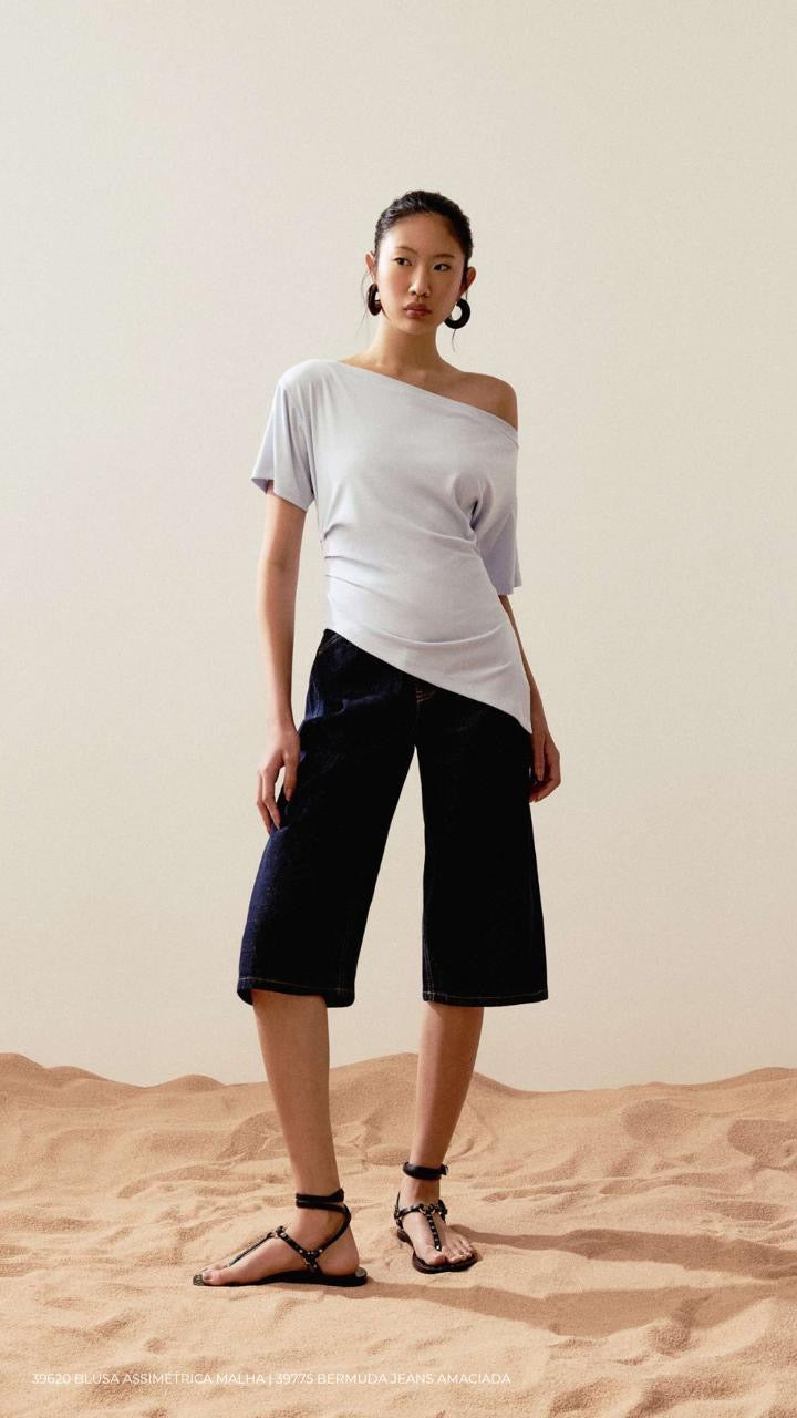 BLUSA ASSIMÉTRICA MALHA