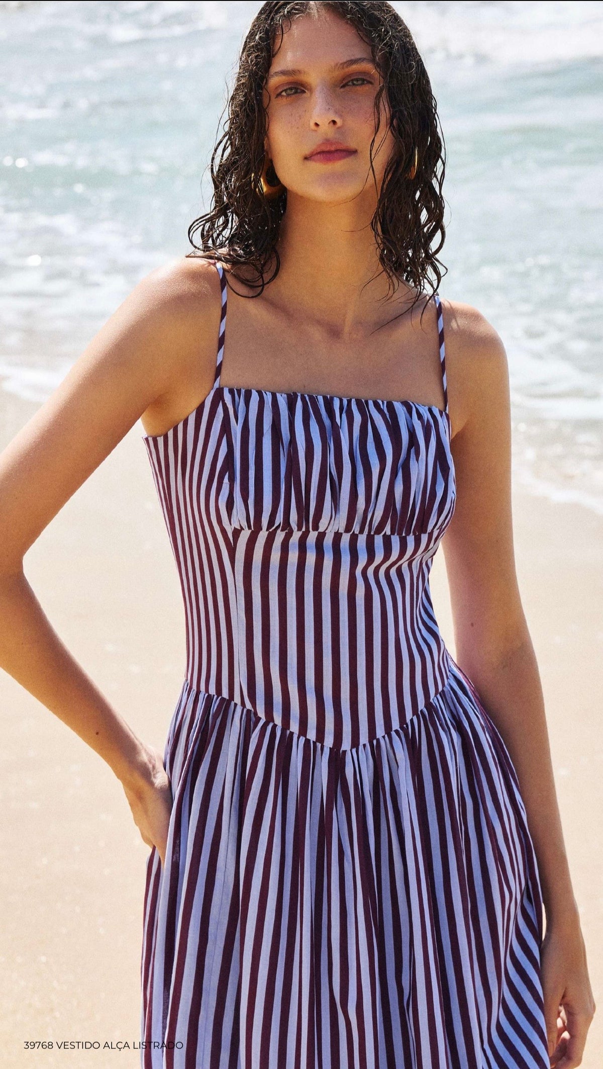 VESTIDO ALÇA LISTRADO
