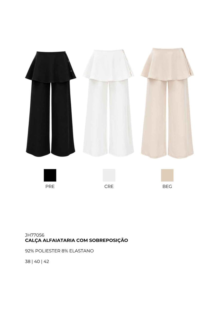 CALÇA ALFAIATARIA COM SOBREPOSIÇÃO