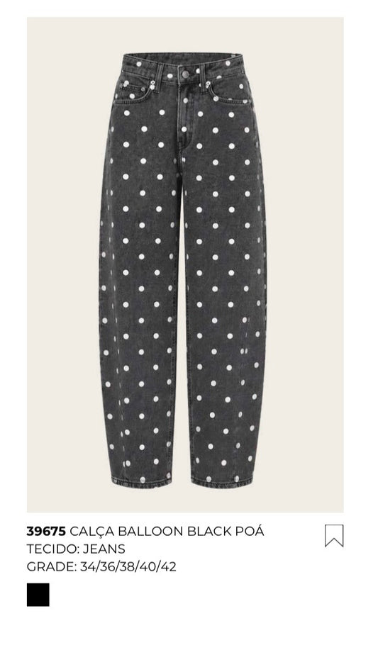 CALÇA BALLOON BLACK POÁ