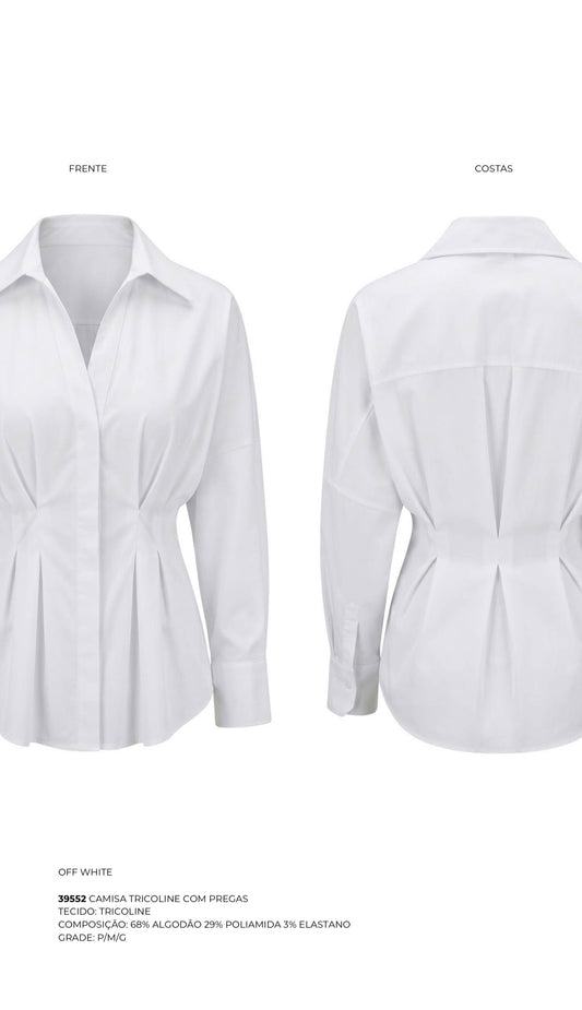 CAMISA TRICOLINE COM PREGAS