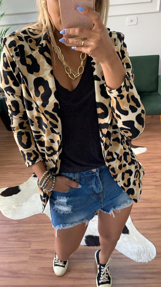 BLAZER MOLETINHO ANIMAL PRINT
