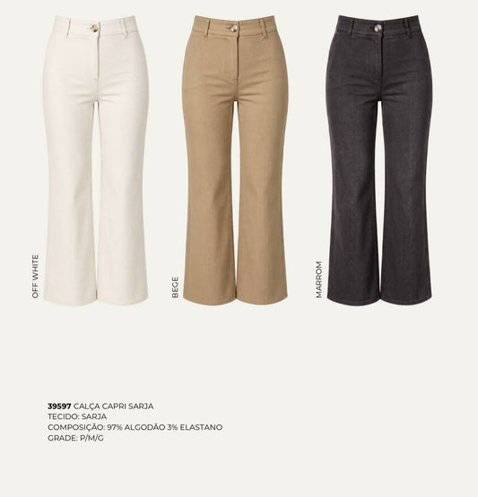 CALÇA CAPRI SARJA