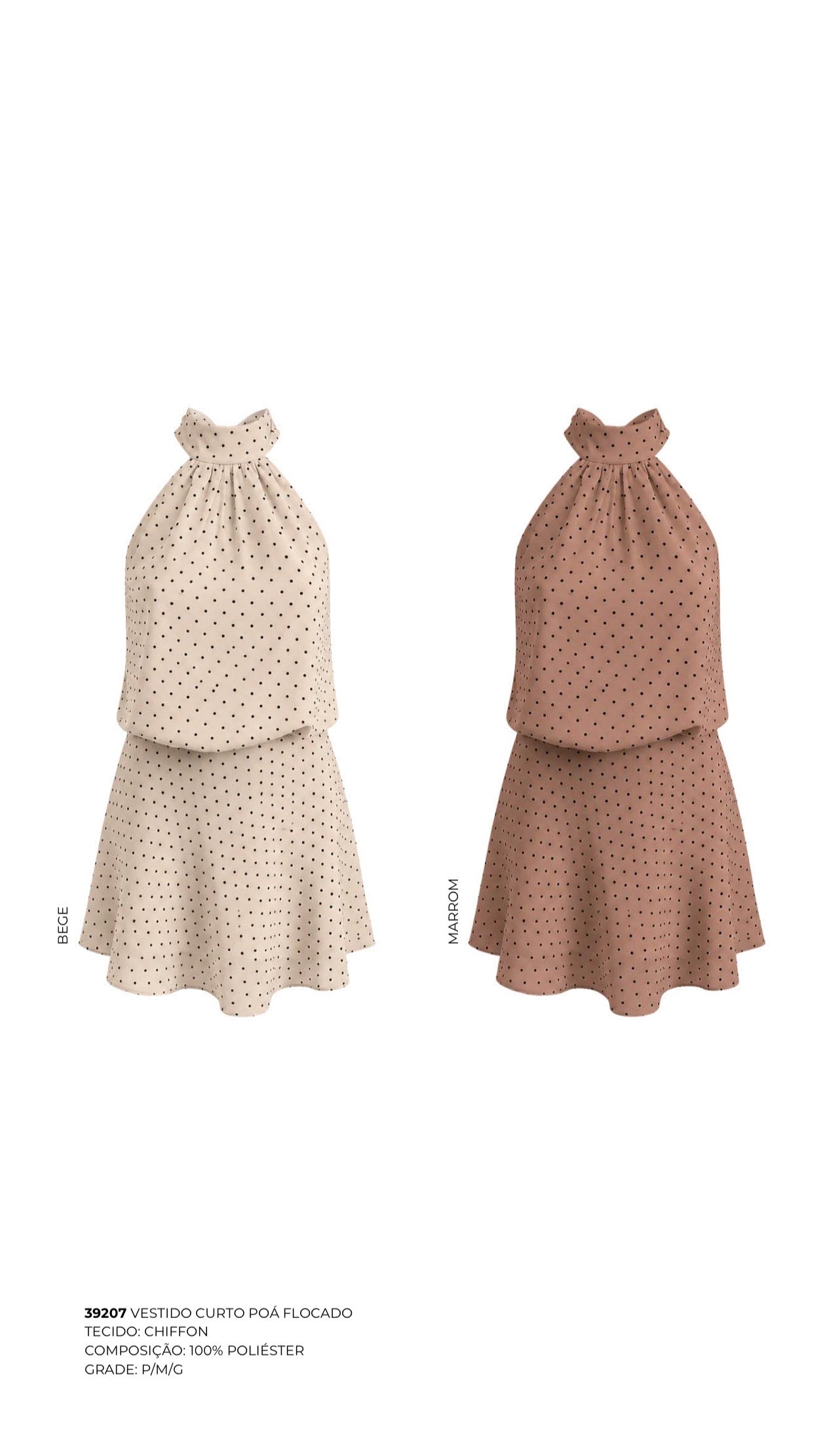VESTIDO CURTO POÁ FLOCADO