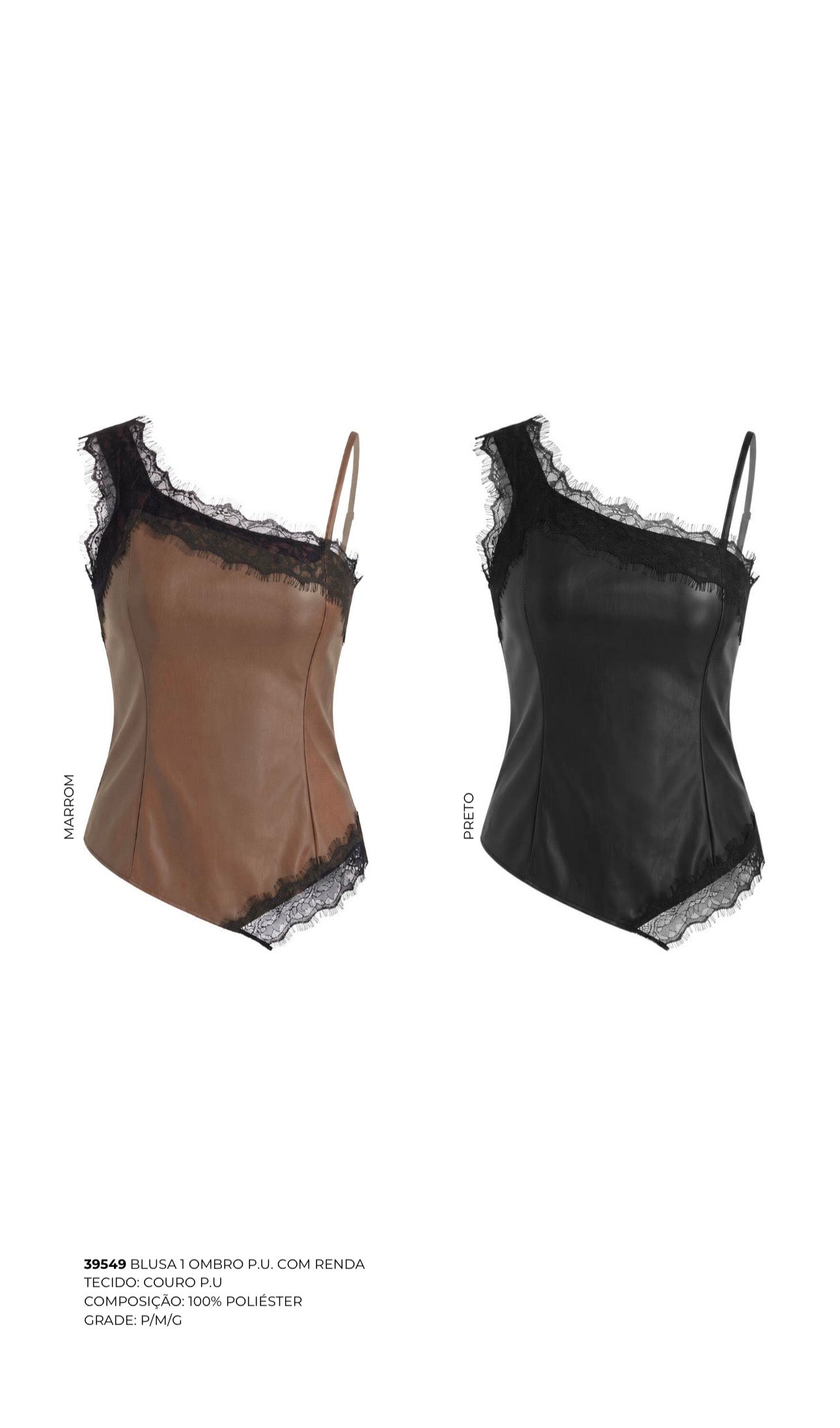 BLUSA 1 OMBRO P.U COM RENDA