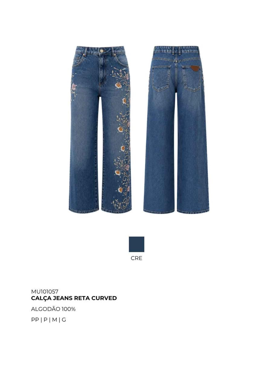 CALÇA JEANS RETA CURVED