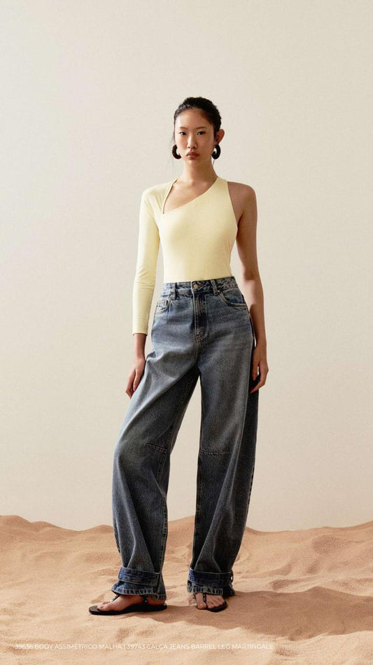 CALÇA JEANS BARREL LEG MARTINGALE