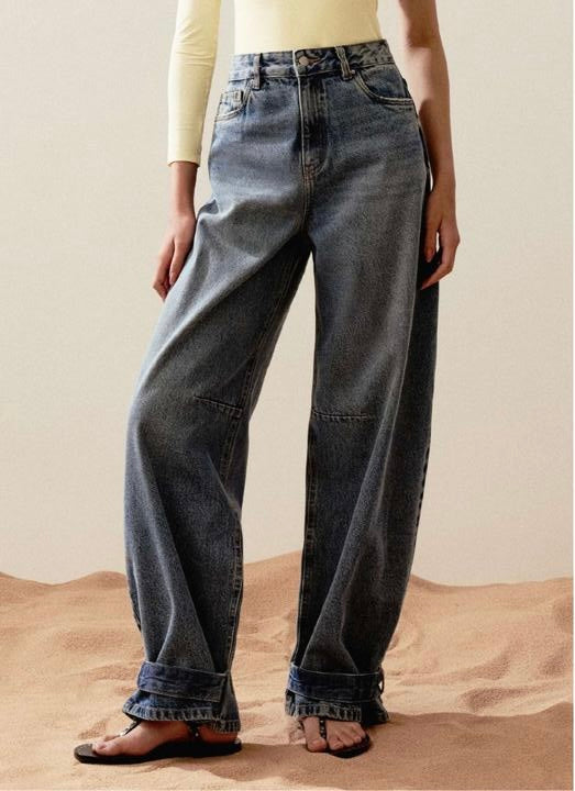 CALÇA JEANS BARREL LEG MARTINGALE