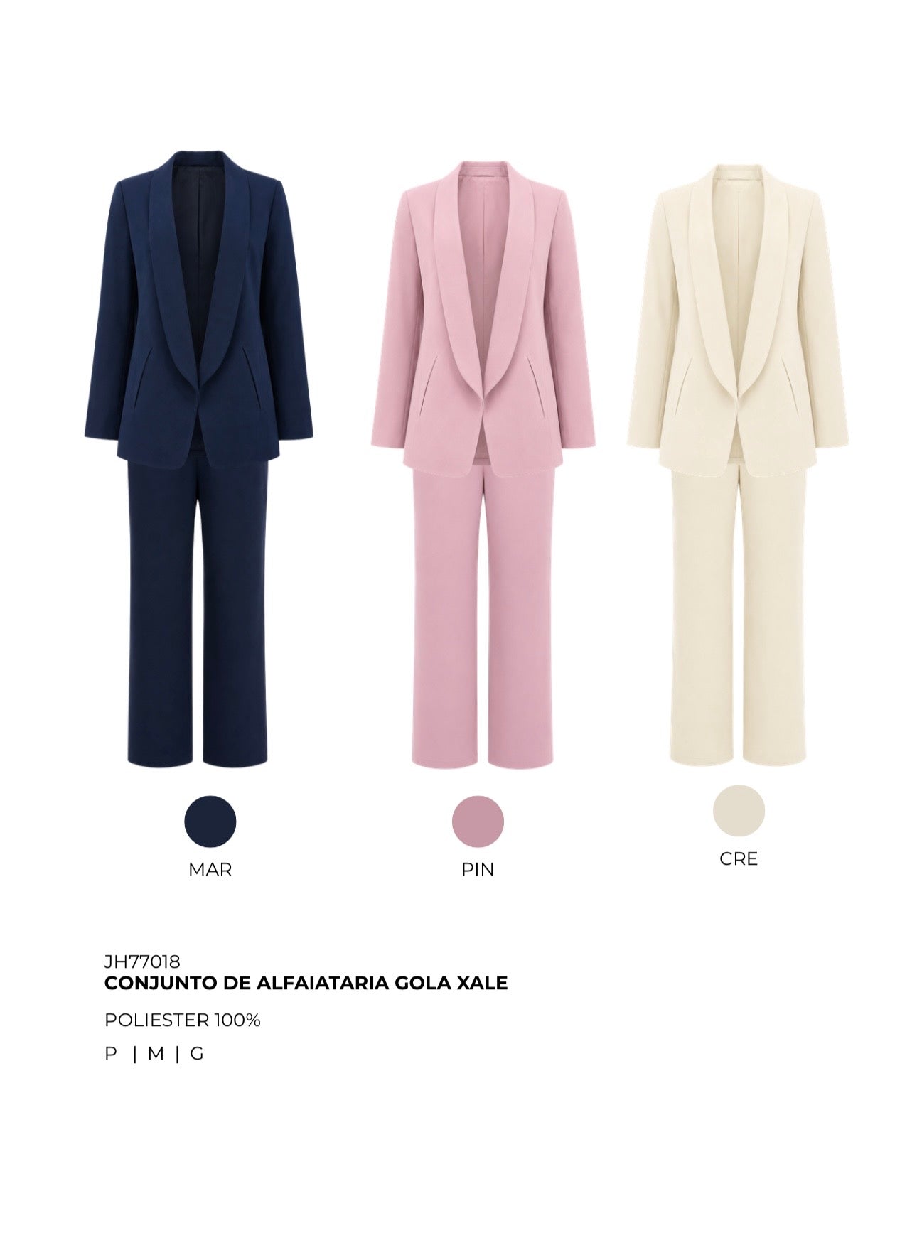 CONJUNTO DE ALFAIATARIA GOLA XALE