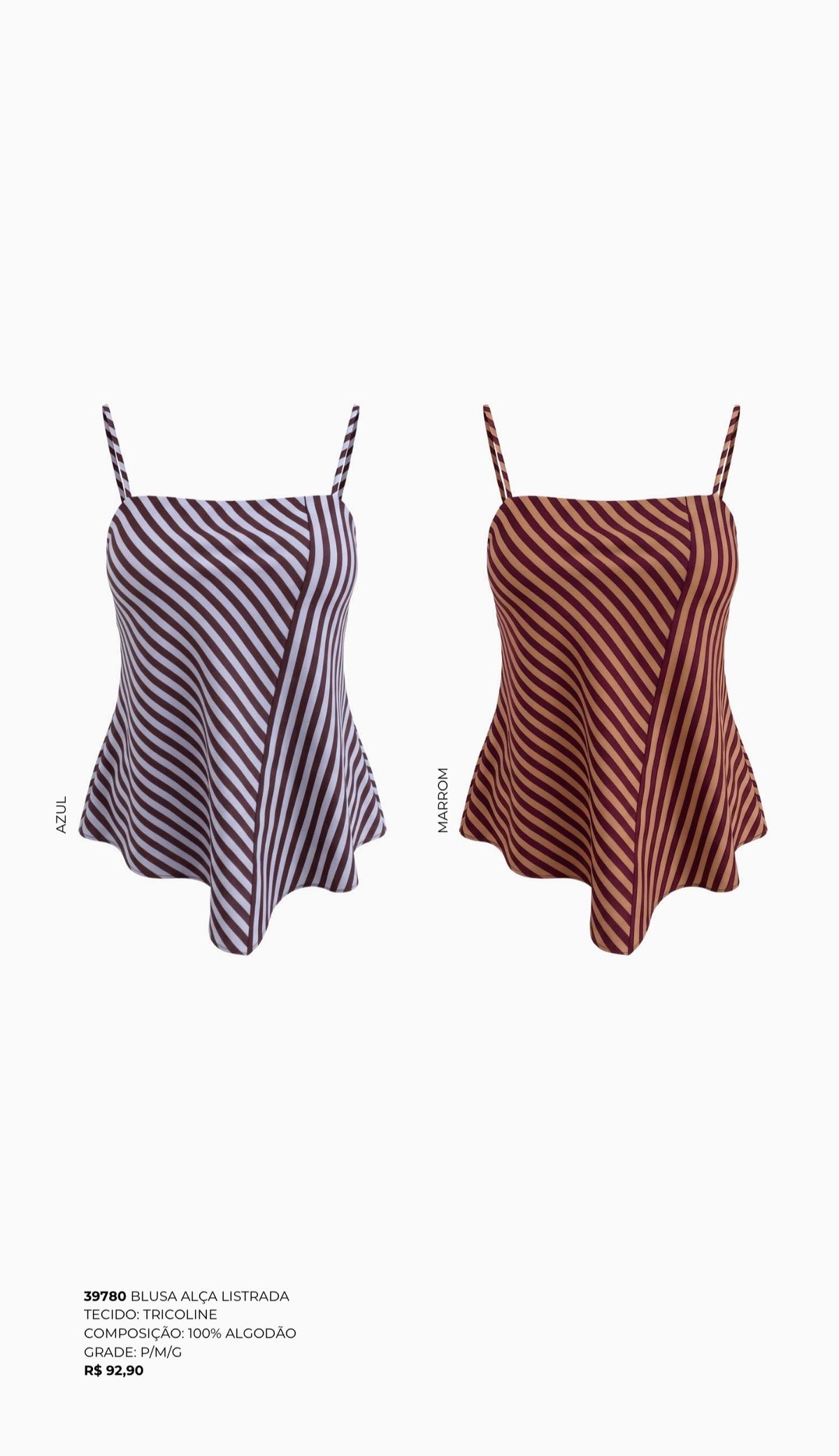 BLUSA ALÇA LISTRADA