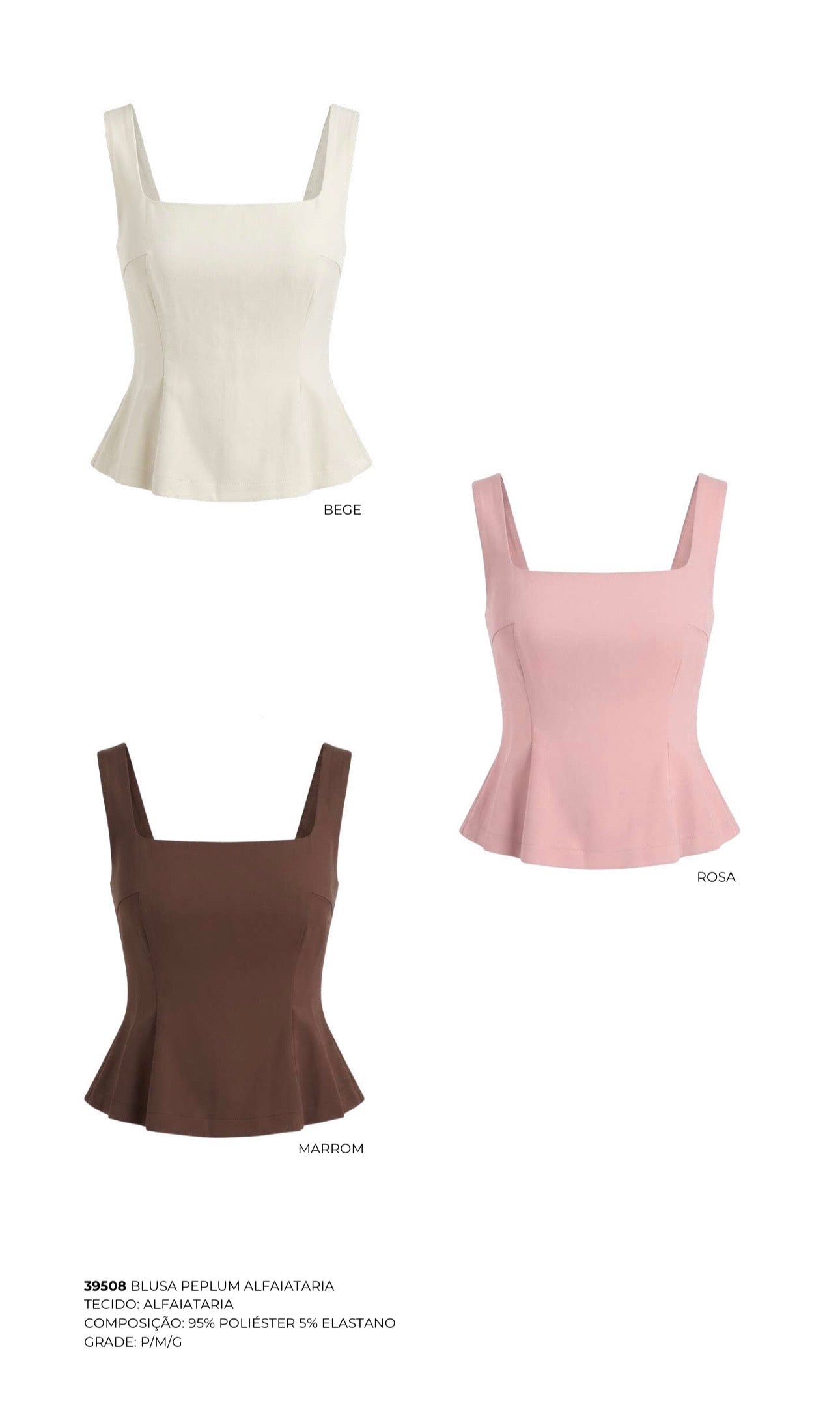 BLUSA PEPLUM ALFAIATARIA