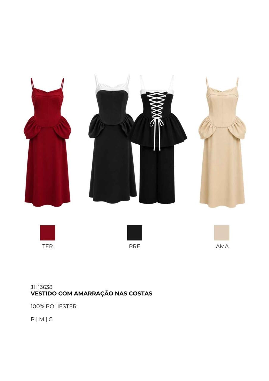 VESTIDO COM AMARRAÇÃO NAS COSTAS