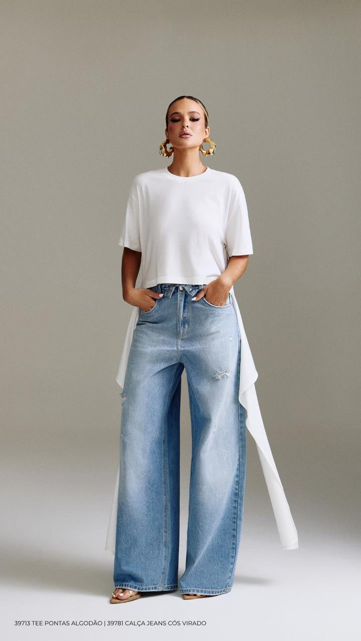 CALÇA JEANS CÓS VIRADO