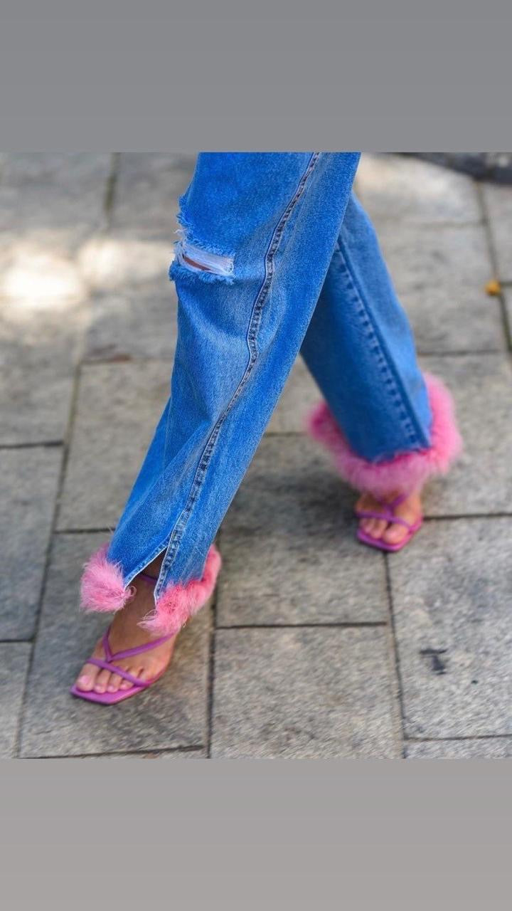 CALÇA JEANS PLUMAS BARRA