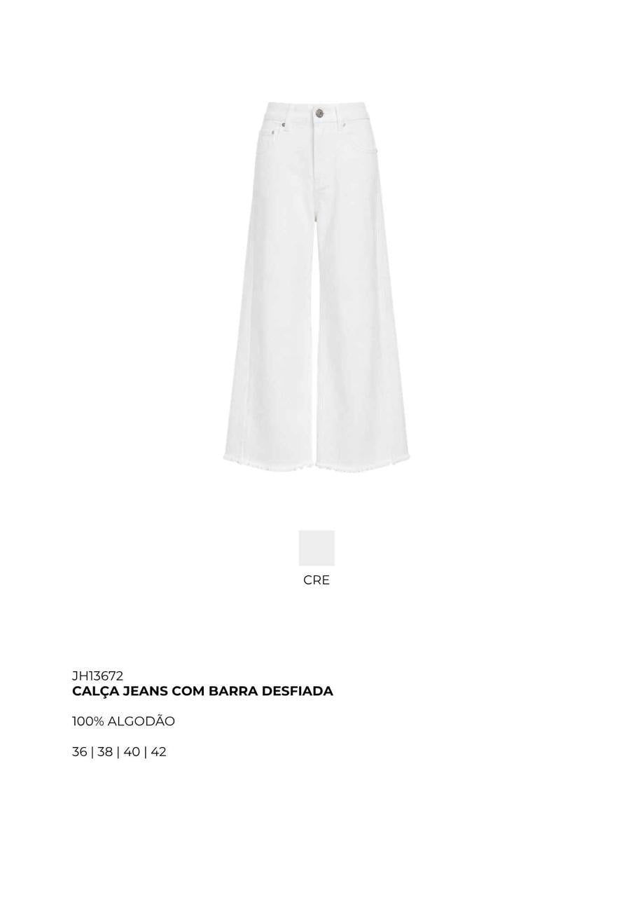CALÇA JEANS COM BARRA DESFIADA