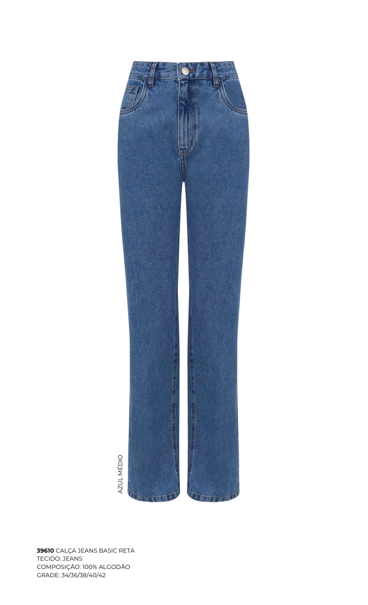 CALÇA JEANS BASIC RETA