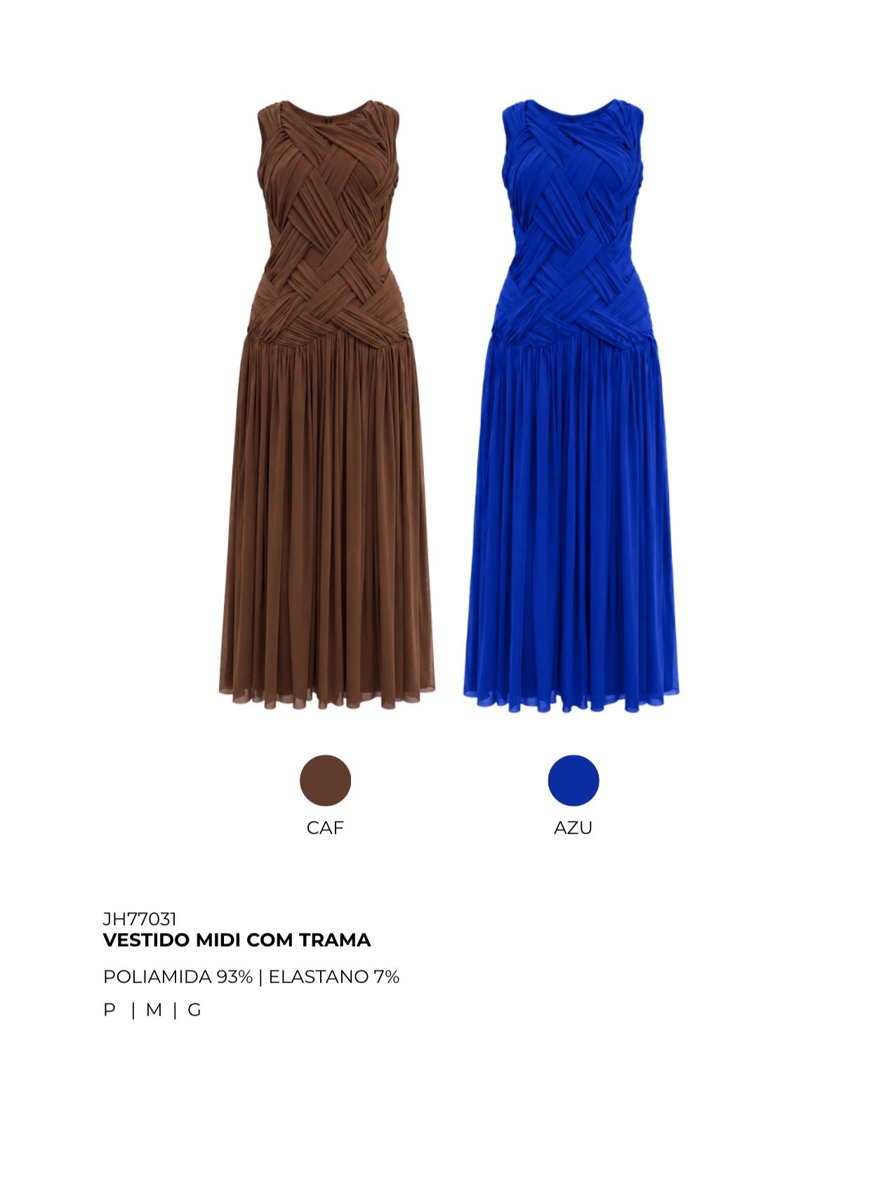VESTIDO MIDI COM TRAMA