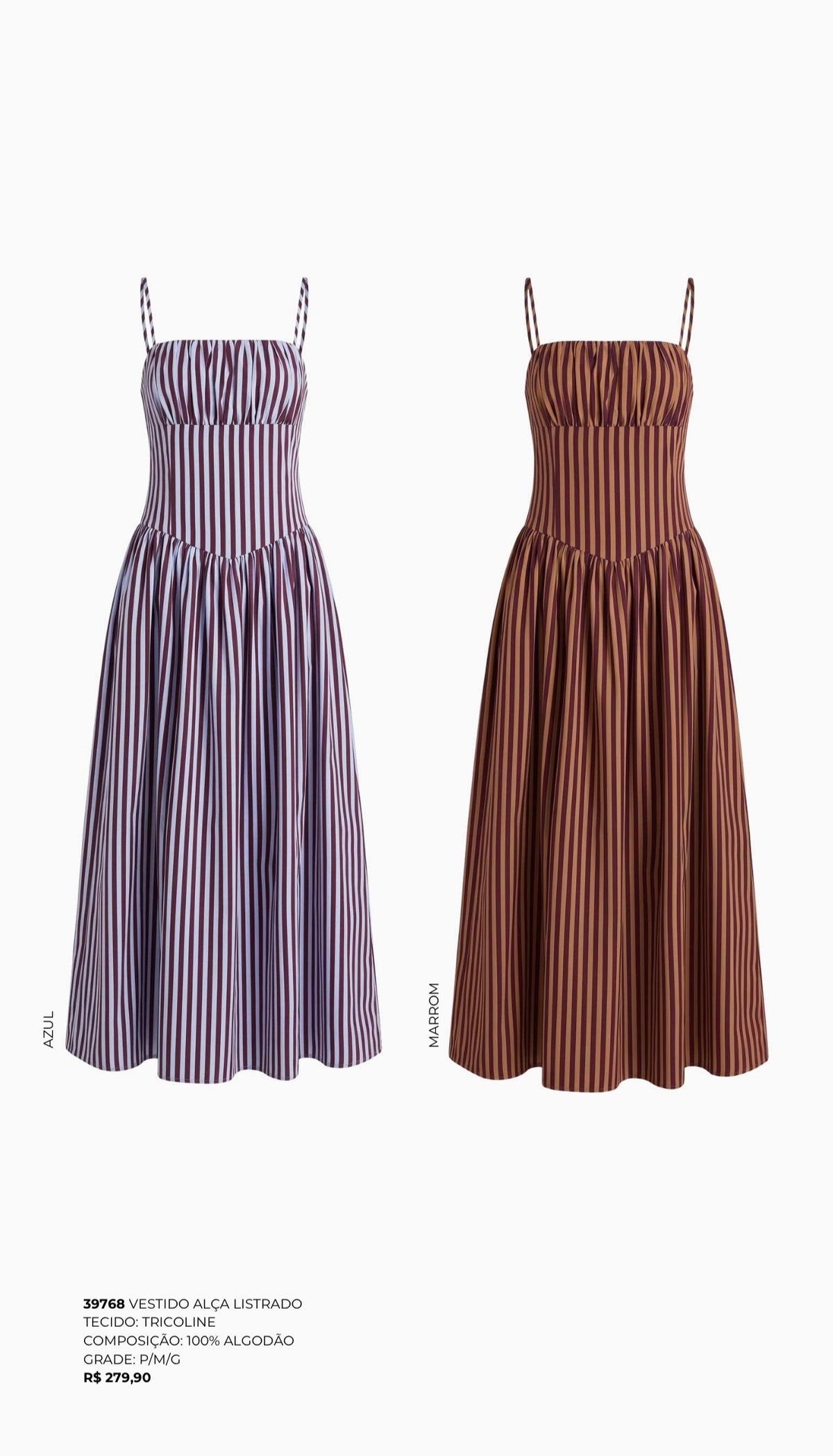 VESTIDO ALÇA LISTRADO