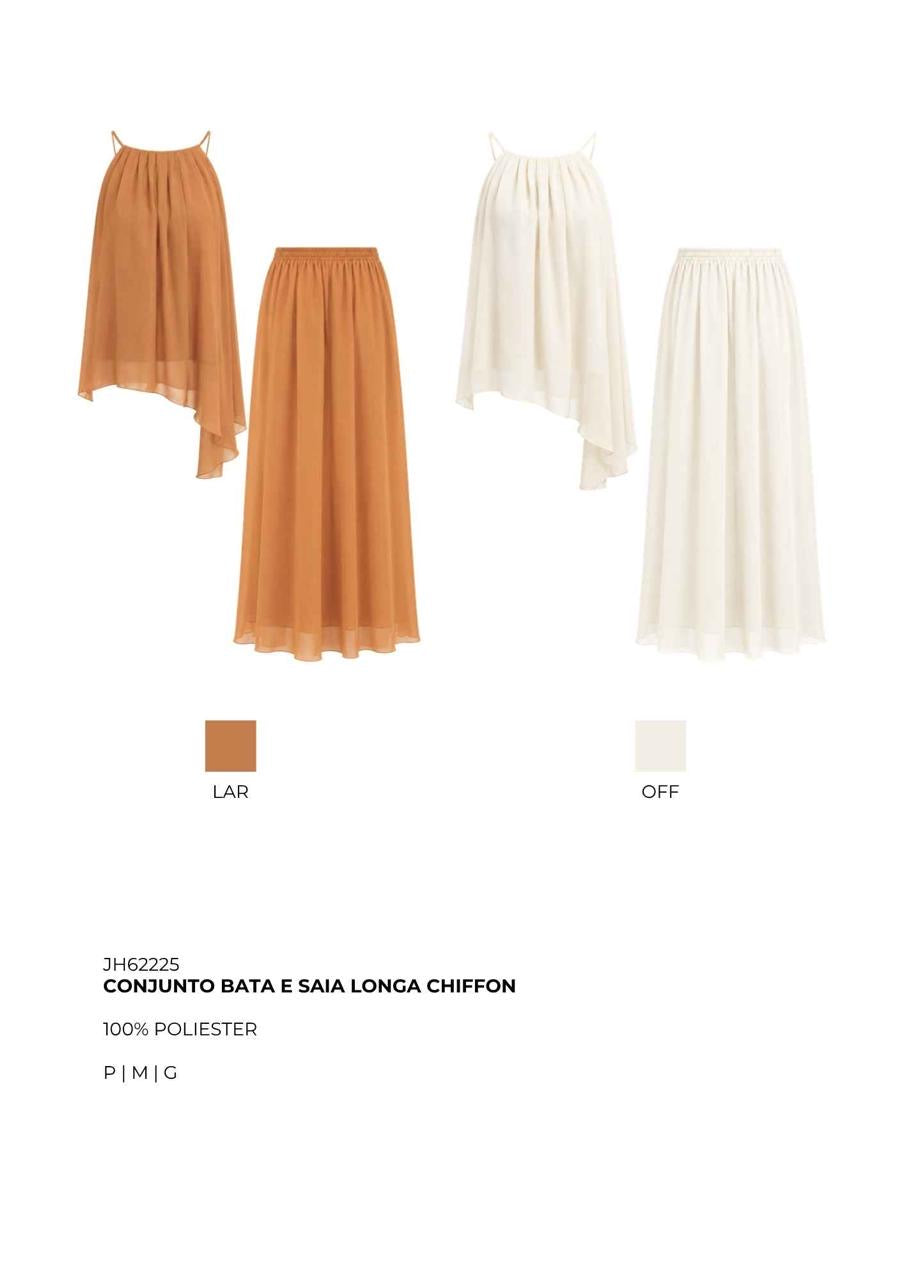 CONJUNTO BATA E SAIA LONGA CHIFFON