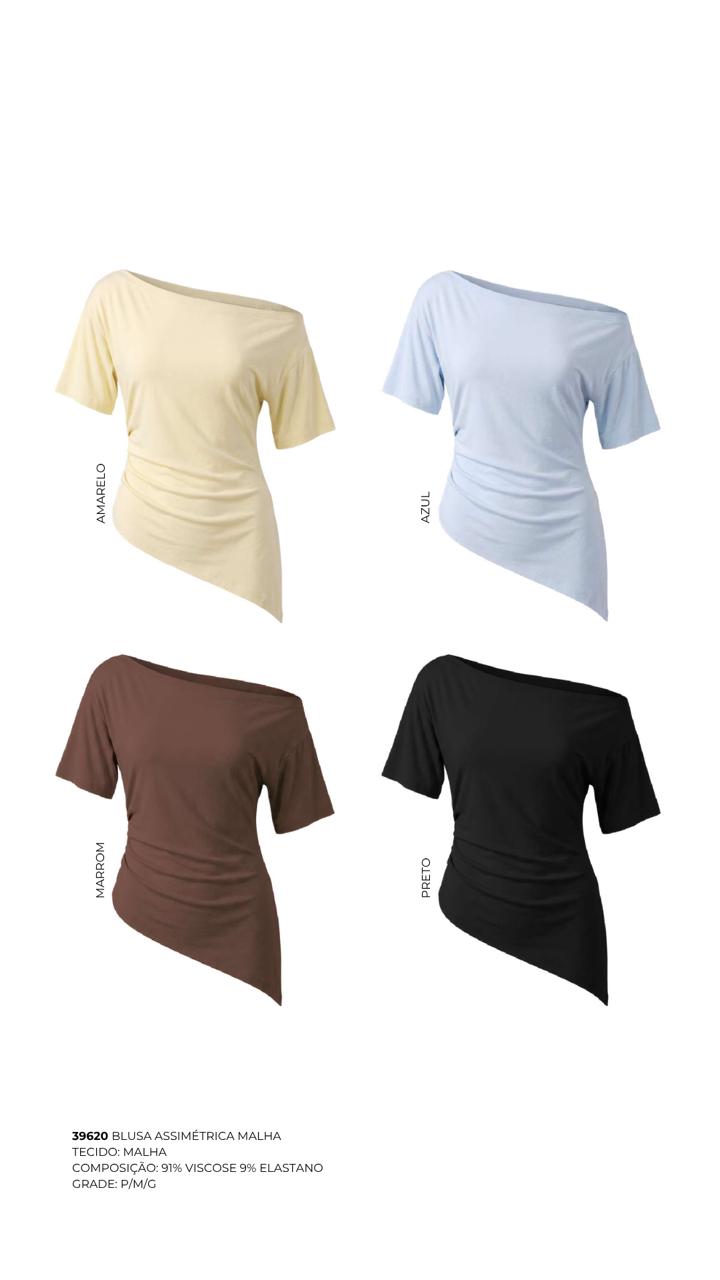 BLUSA ASSIMÉTRICA MALHA