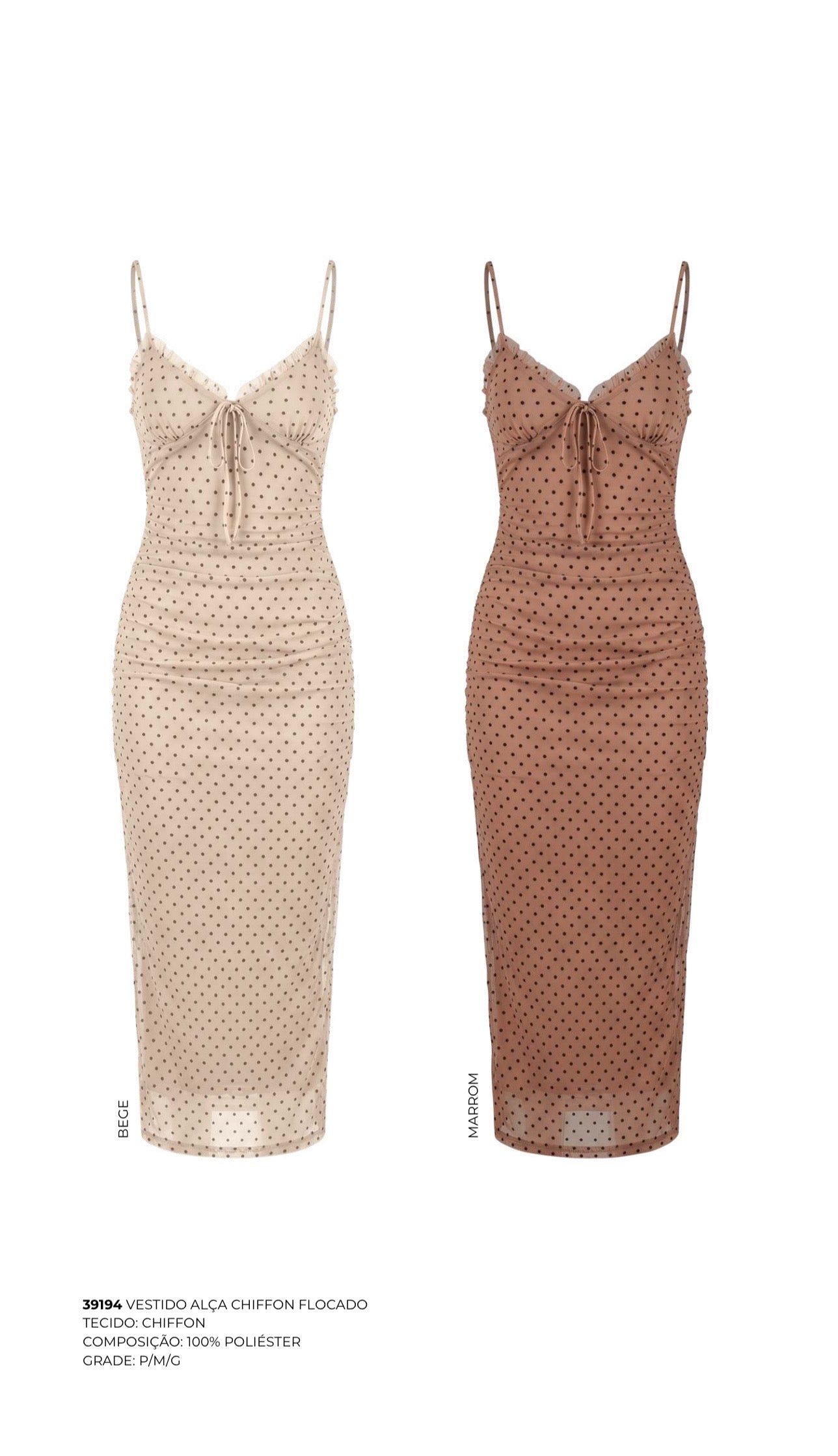 VESTIDO ALÇA CHIFFON FLOCADO