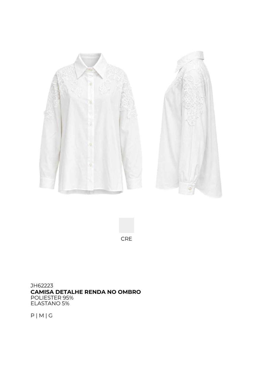 CAMISA DETALHE RENDA NO OMBRO