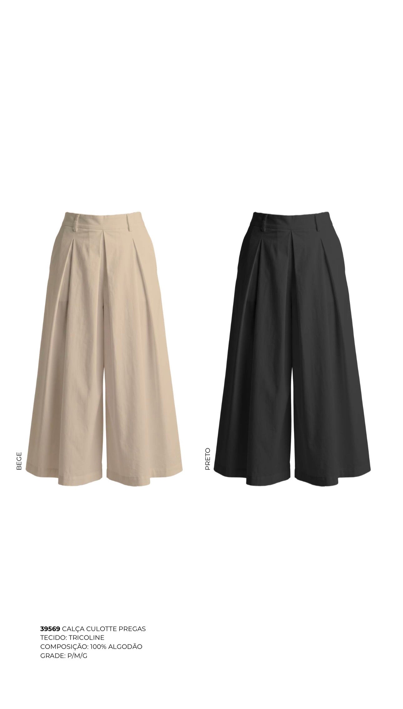 CALÇA CULOTTE PREGAS