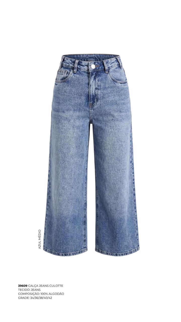 CALÇA JEANS CULOTTE