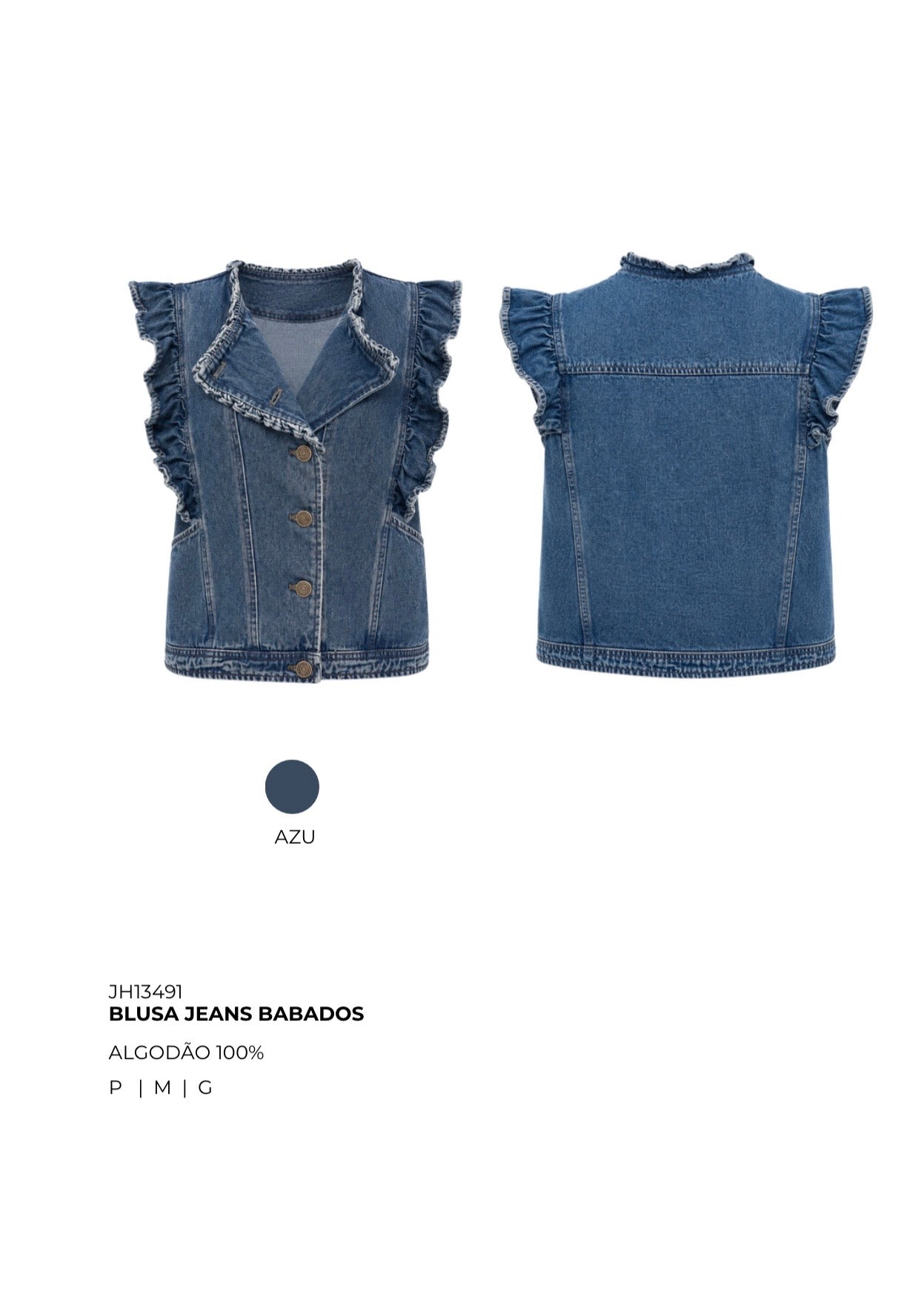 BLUSA JEANS BABADOS